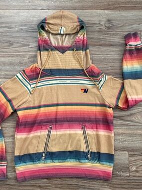Aviator Nation Ninja hoodie and sweatpants set, size small, tan/pink/khaki NWT